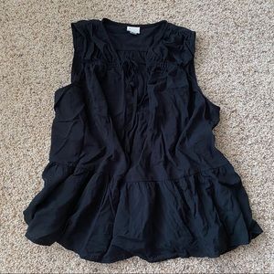 Flowy Black Tied Blouse